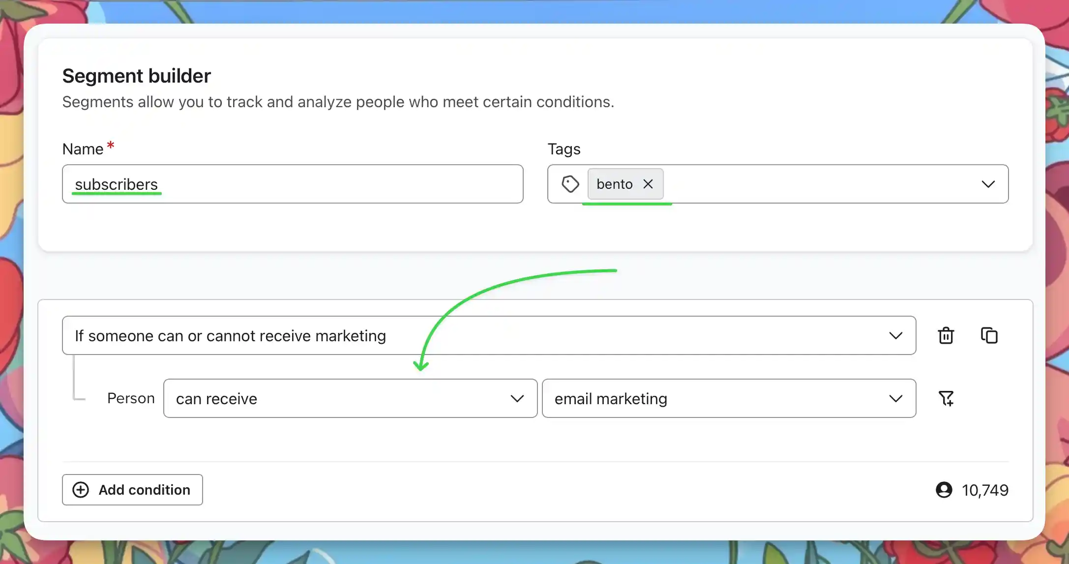Creating a segment inside Klaviyo