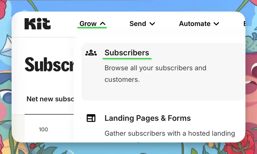 Segments view inside Drip