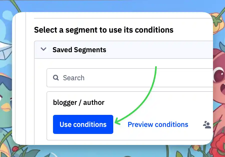 Advanced search segment export options in ActiveCampaign