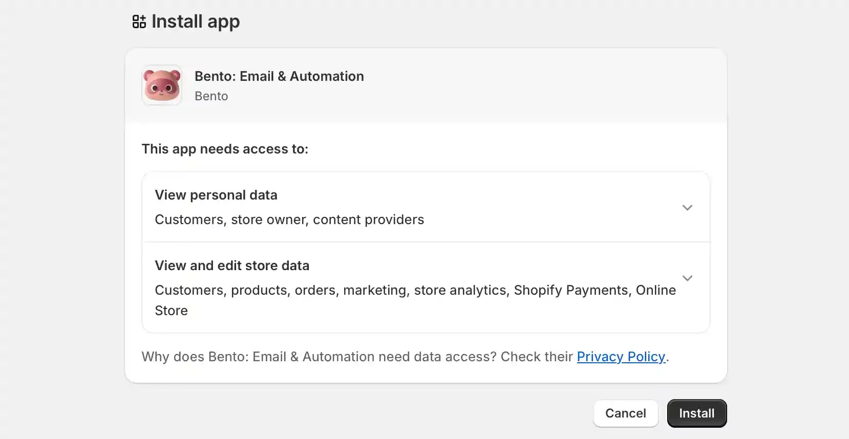 Shopify install approval